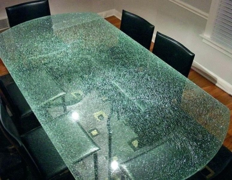 Cracked Ice Glass Table NY
